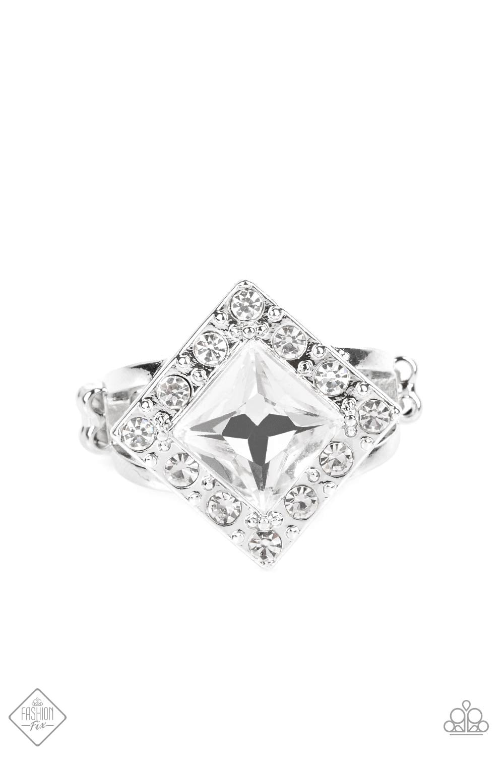 Paparazzi September 2022 Fashion Fix-Transformational Twinkle - White Ring - Pusher P