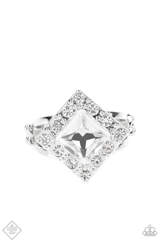 Paparazzi September 2022 Fashion Fix-Transformational Twinkle - White Ring - Pusher P