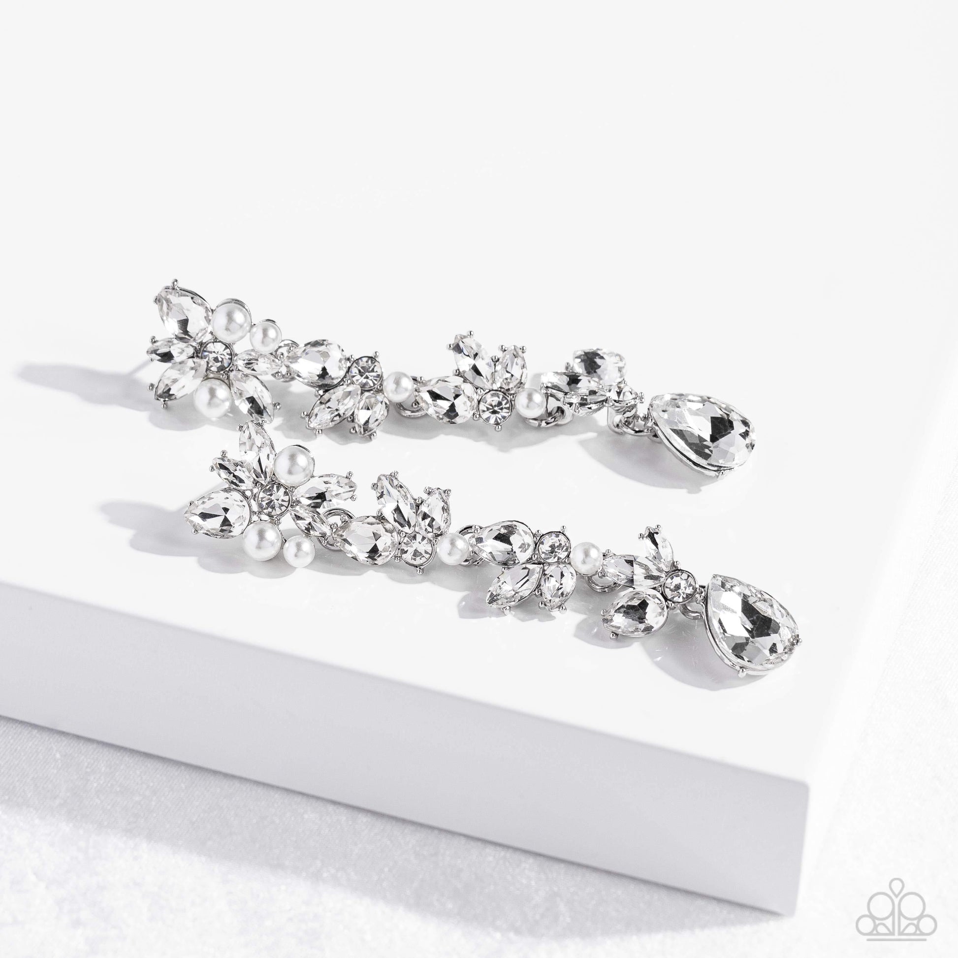 Paparazzi LIGHT at the Opera -Empower Me Pink Exclusive - White Earrings