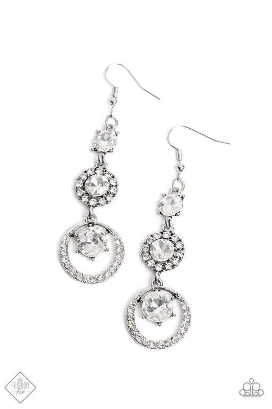 Paparazzi Enchanting Effulgence - White Earrings -Fashion Fix January 2023-Paparazzi Jewelry Images