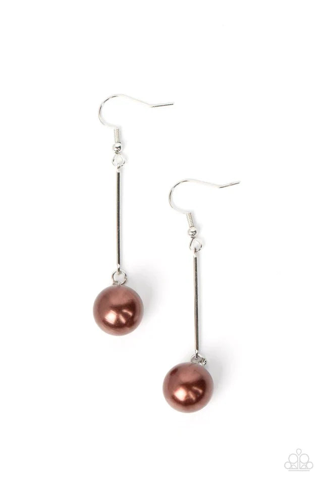 Pearl Redux - Brown Earrings