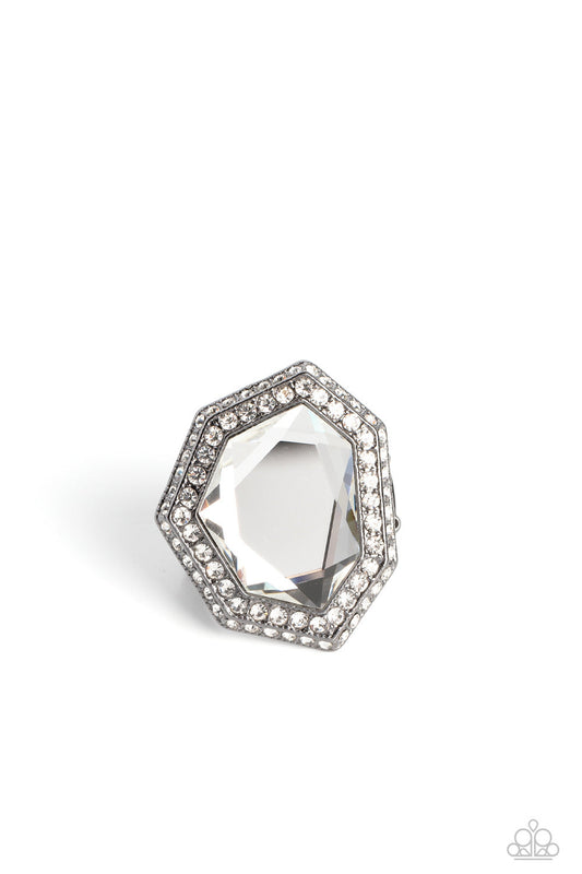 Paparazzi Smoldering Sass - Black Ring-Paparazzi Jewelry Images