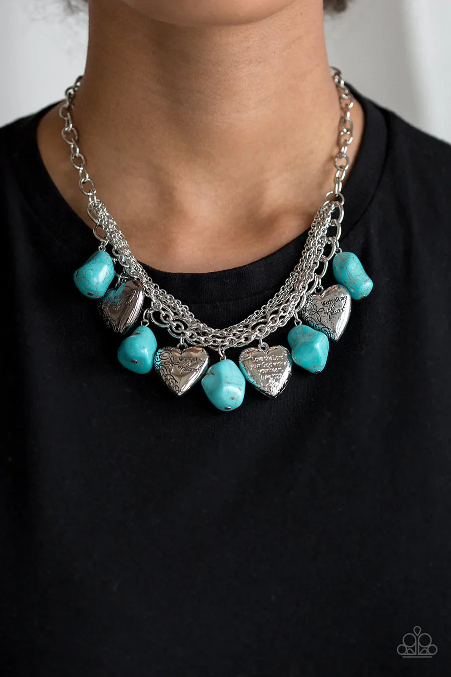 Change Of Heart - Blue Necklace - Paparazzi Accessories - Pusher P