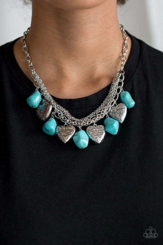 Change Of Heart - Blue Necklace - Paparazzi Accessories