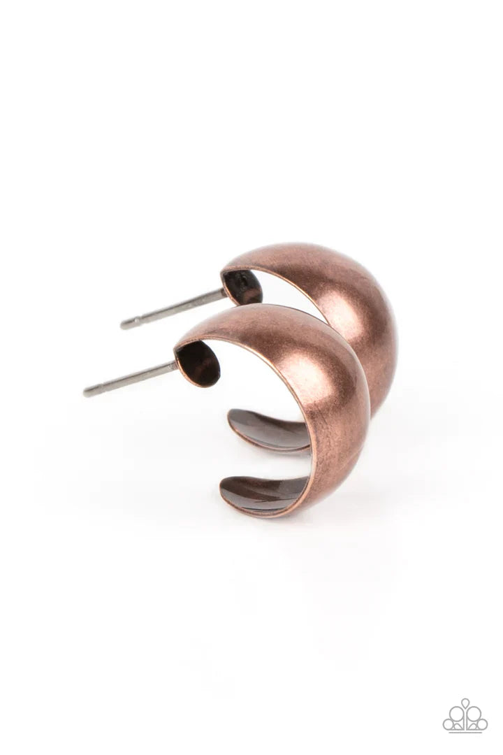 Burnished Beauty - Copper Hoop Earrings