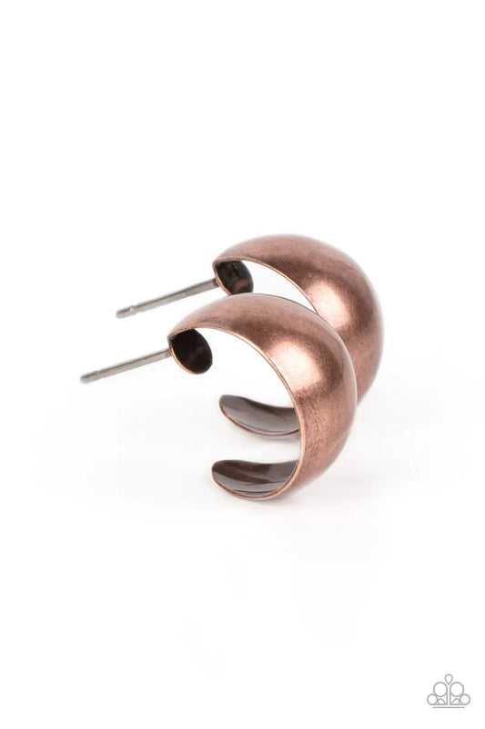 Burnished Beauty - Copper Hoop Earrings