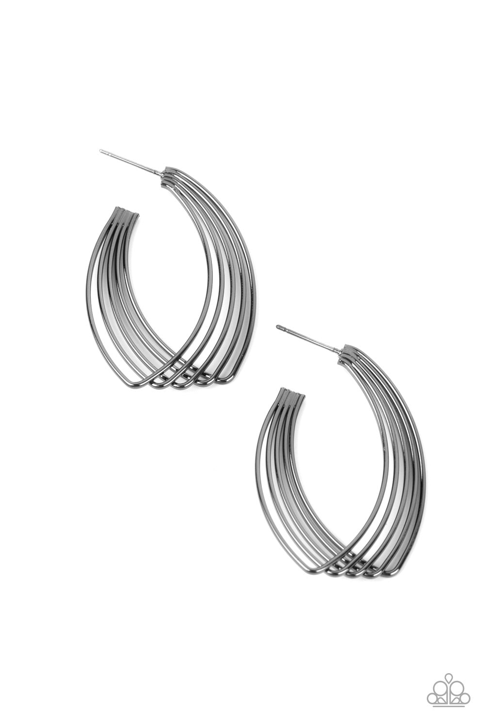 Paparazzi Industrial Illusion - Black Earring - Pusher P