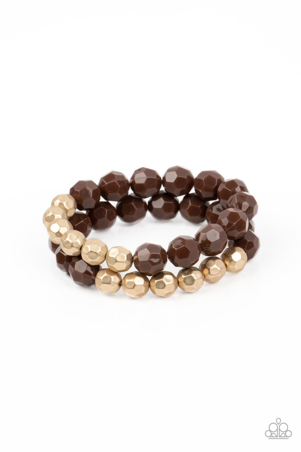 2 piece set: Greco Getaway - Brown Necklace & Grecian Glamour - Brown Bracelet