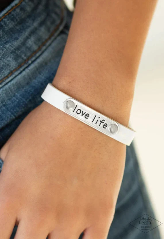 Paparazzi Love Life - White Bracelet Paparazzi Jewelry Images