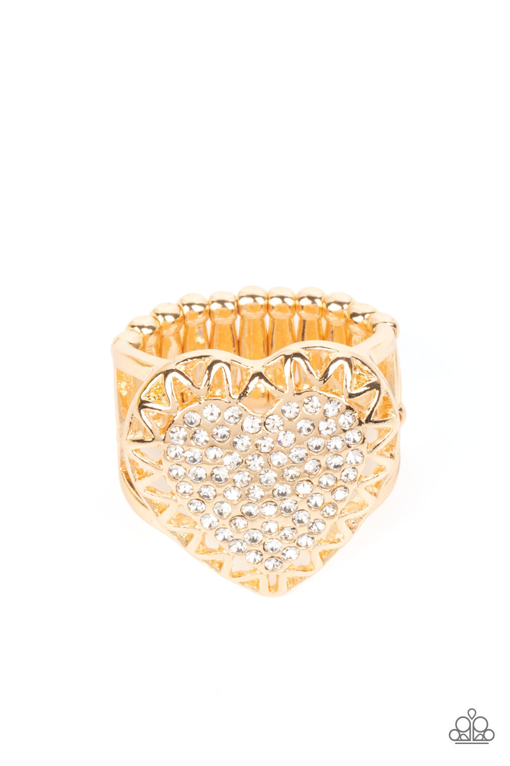 Paparazzi Romantic Escape - Gold Ring -Paparazzi Jewelry Images