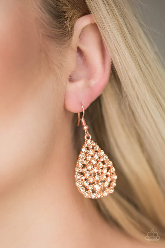 Paparazzi Sparkle Brighter - Copper Earrings