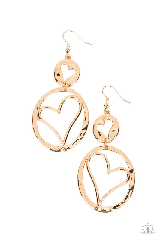 Paparazzi Enchanting Echo - Gold Earrings -Paparazzi Jewelry Images