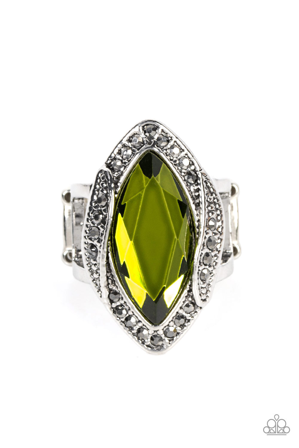 Paparazzi Let Me Take a REIGN Check - Green Ring-Paparazzi Jewelry Images