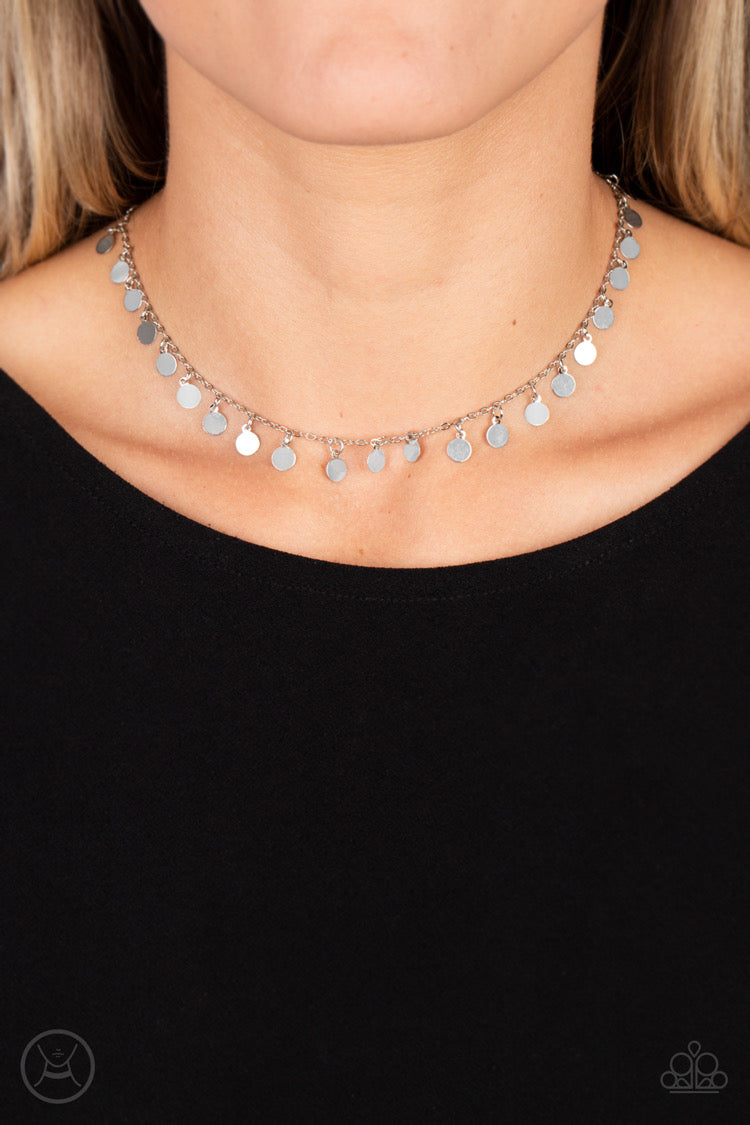 Paparazzi Champagne Catwalk - Silver Choker Necklace -Paparazzi Jewelry Images