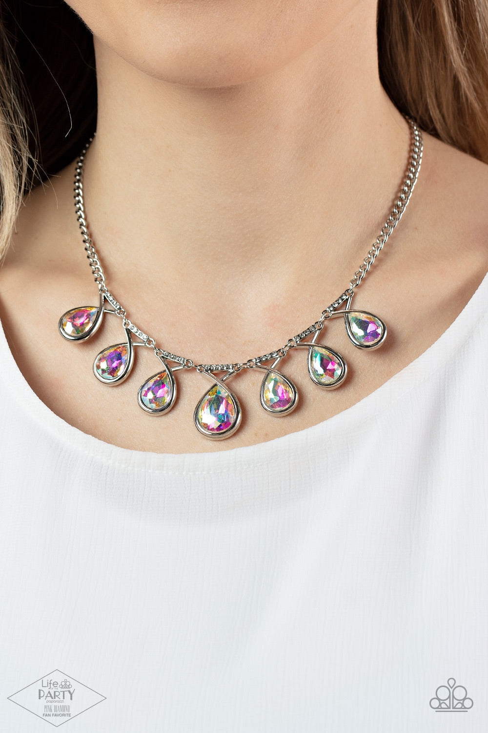 Paparazzi Love At Fierce Sight - Multi Necklace- Pink Diamond Life of the Party - Pusher P