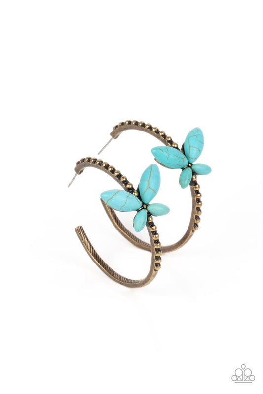 Paparazzi Bohemian Butterfly - Brass Earrings -Paparazzi Jewelry Images