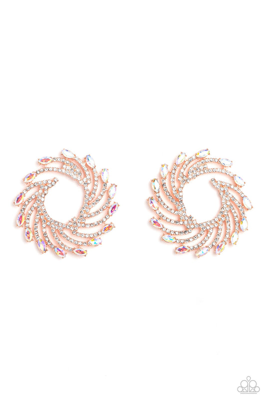 Paparazzi Firework Fanfare - Copper Earrings