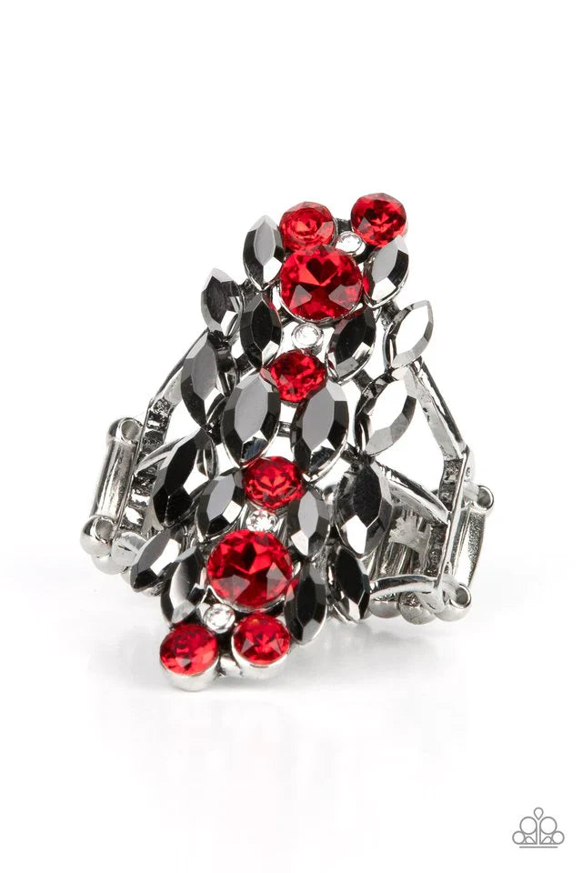 Paparazzi Smoky Smolder - Red Ring Paparazzi Jewelry Images