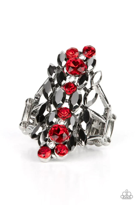 Paparazzi Smoky Smolder - Red Ring Paparazzi Jewelry Images