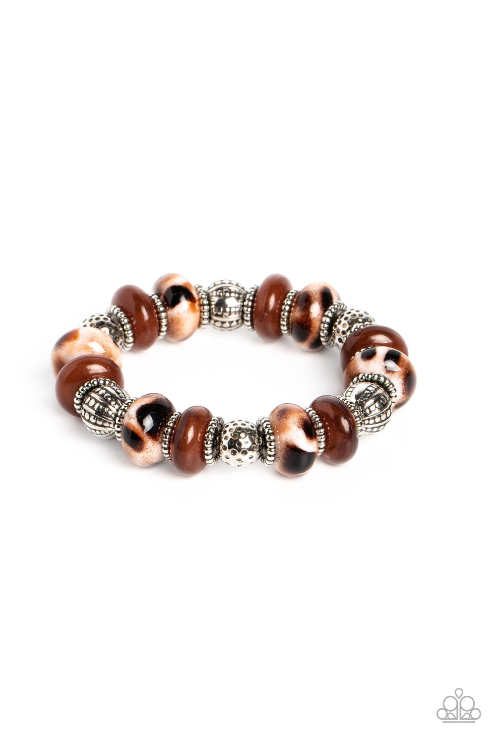 Paparazzi 2pc Set: Warped Whimsicality - Brown Necklace & Warped Wayfarer - Brown Bracelet
