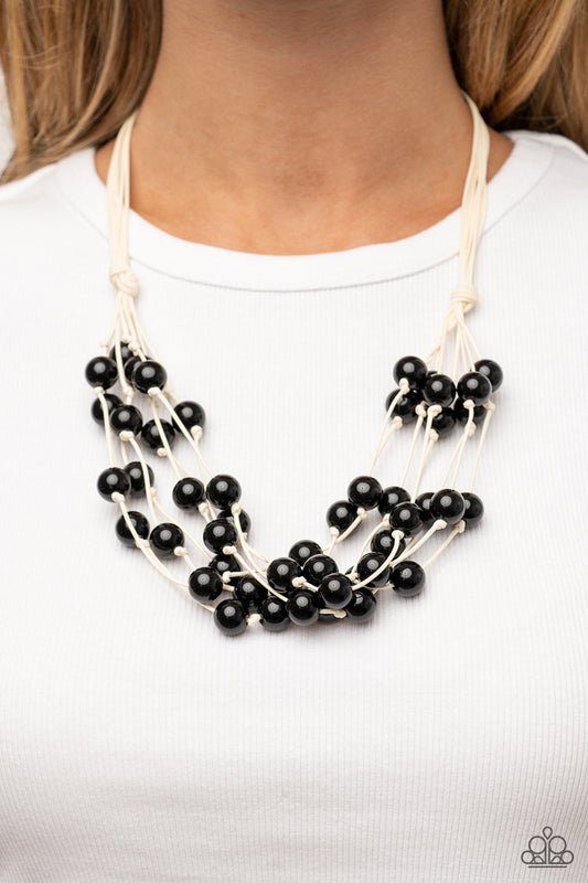 Paparazzi Yacht Catch - Black Necklace -Paparazzi Jewelry Images
