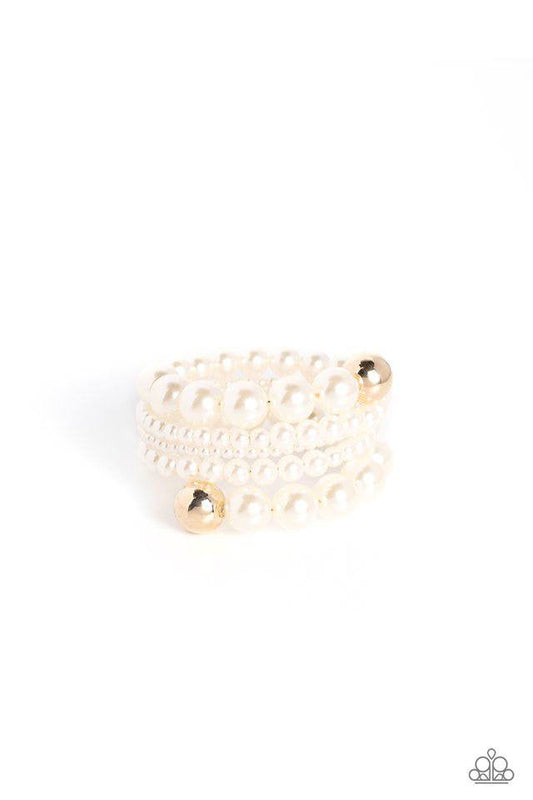 Pearl Bracelet - Paparazzi Pleasing Pirouette - Gold Bracelet Paparazzi jewelry image