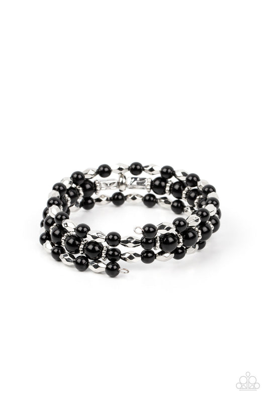 Colorfully Coiled - Black Bracelet