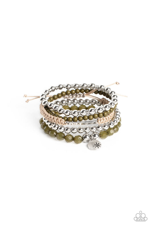 Paparazzi Offshore Outing - Green Bracelet -Paparazzi Jewelry Images