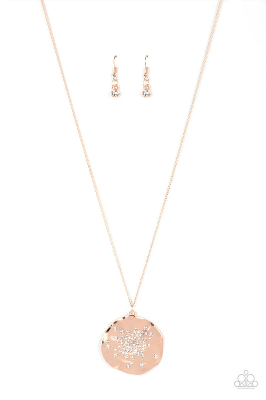 Paparazzi Boom and Combust - Rose Gold Necklace Paparazzi Jewelry Images