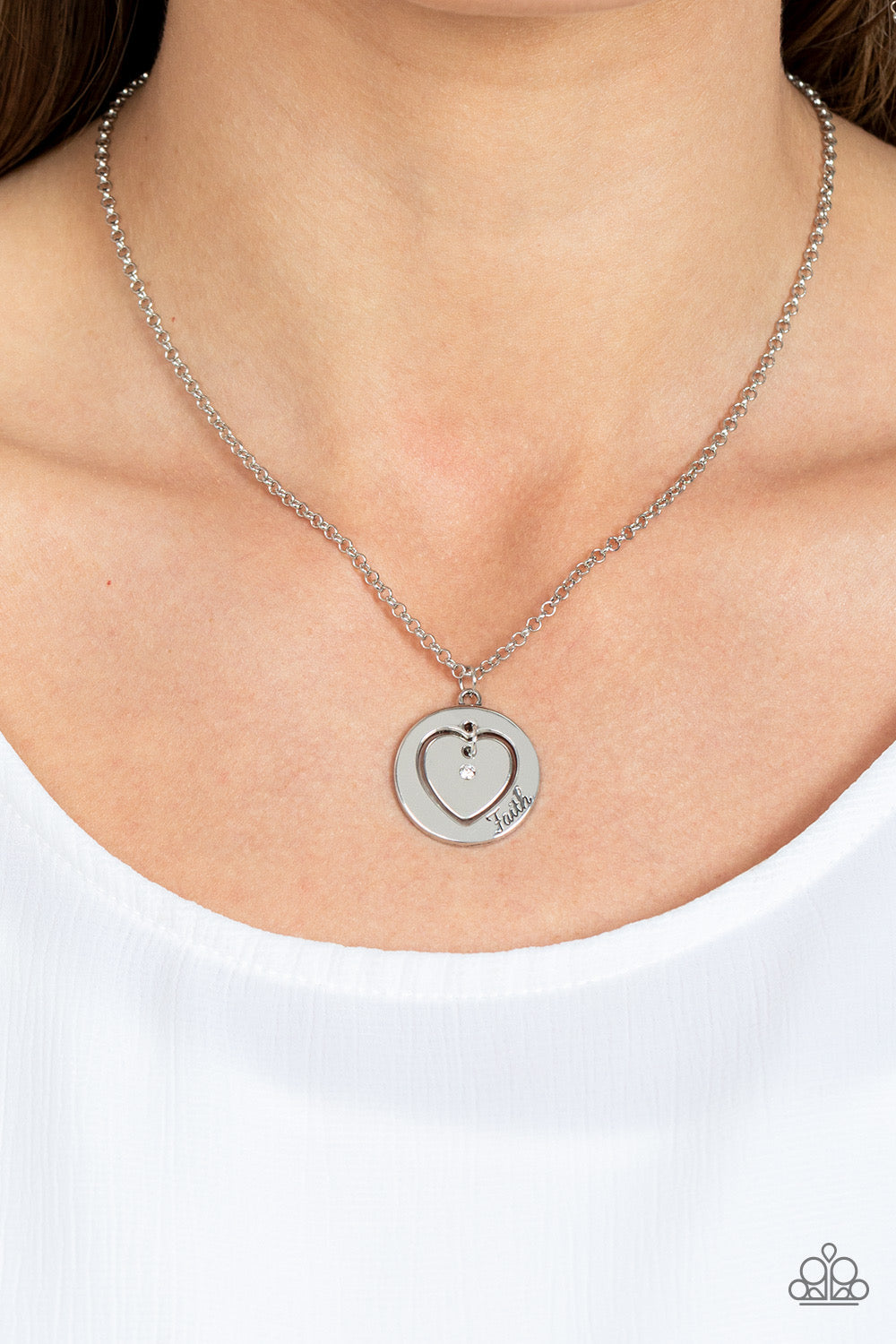 Paparazzi Heart Full of Faith - White Necklace -Paparazzi Jewelry Images