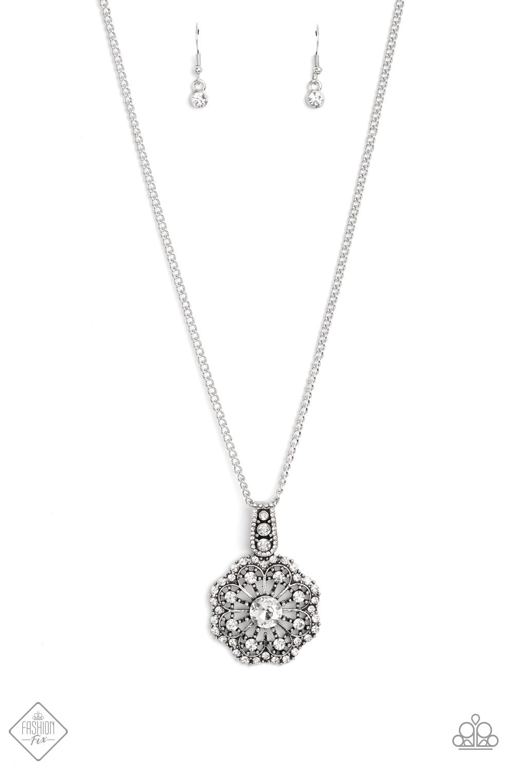 Paparazzi Bewitching Brilliance - White Necklace- Fashion Fix January 2023-Paparazzi Jewelry Images