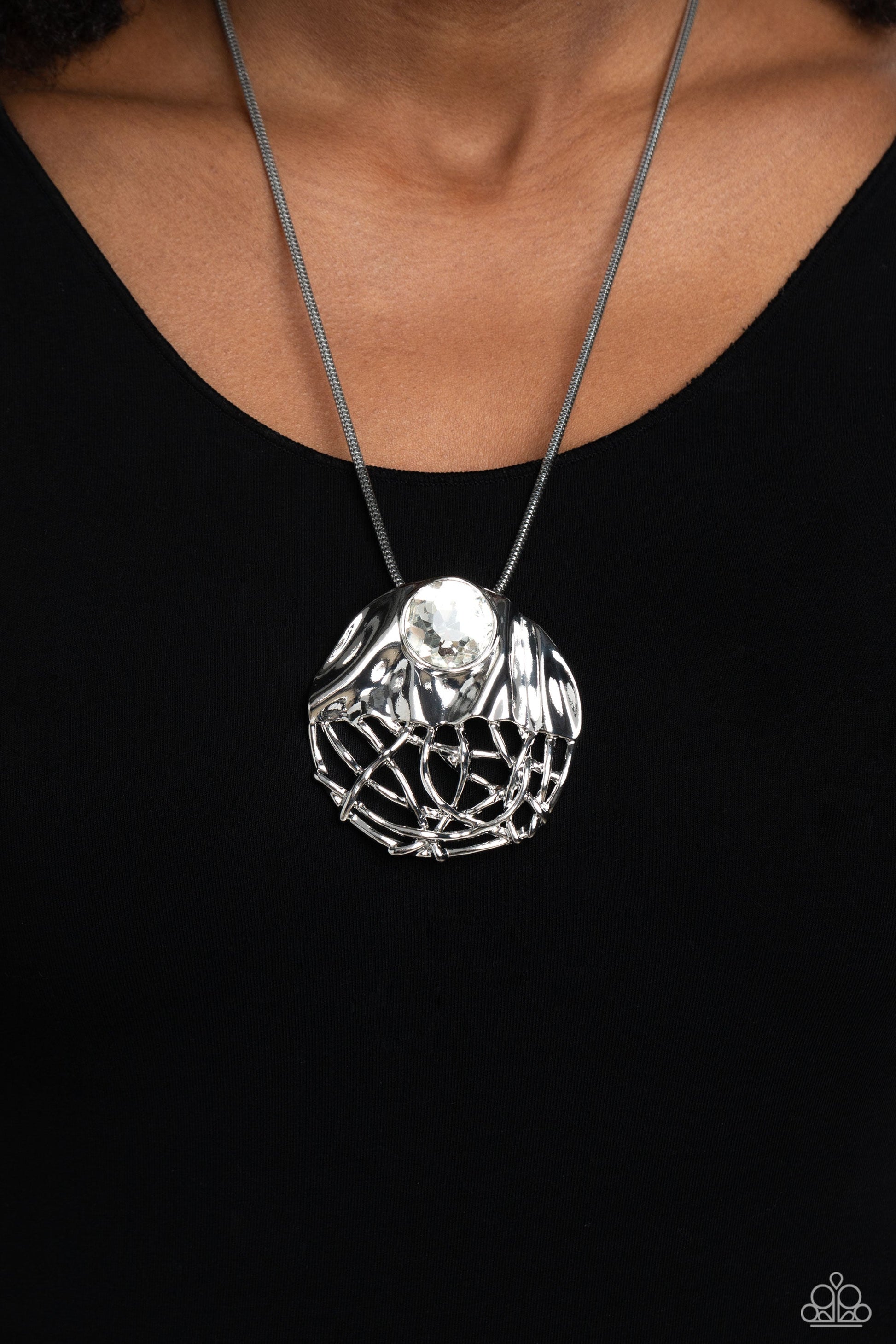 Paparazzi Lush Lattice - White Necklace -Paparazzi Jewelry Images