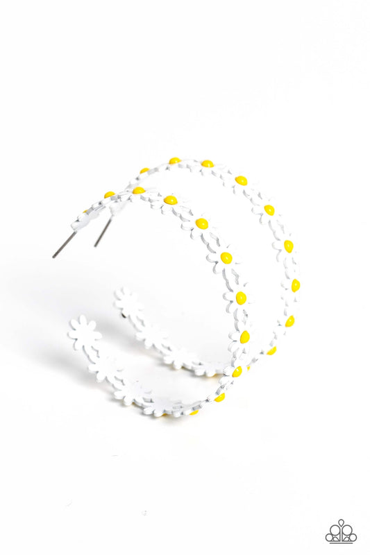 Paparazzi Daisy Disposition - White Earrings -Paparazzi Jewelry Images