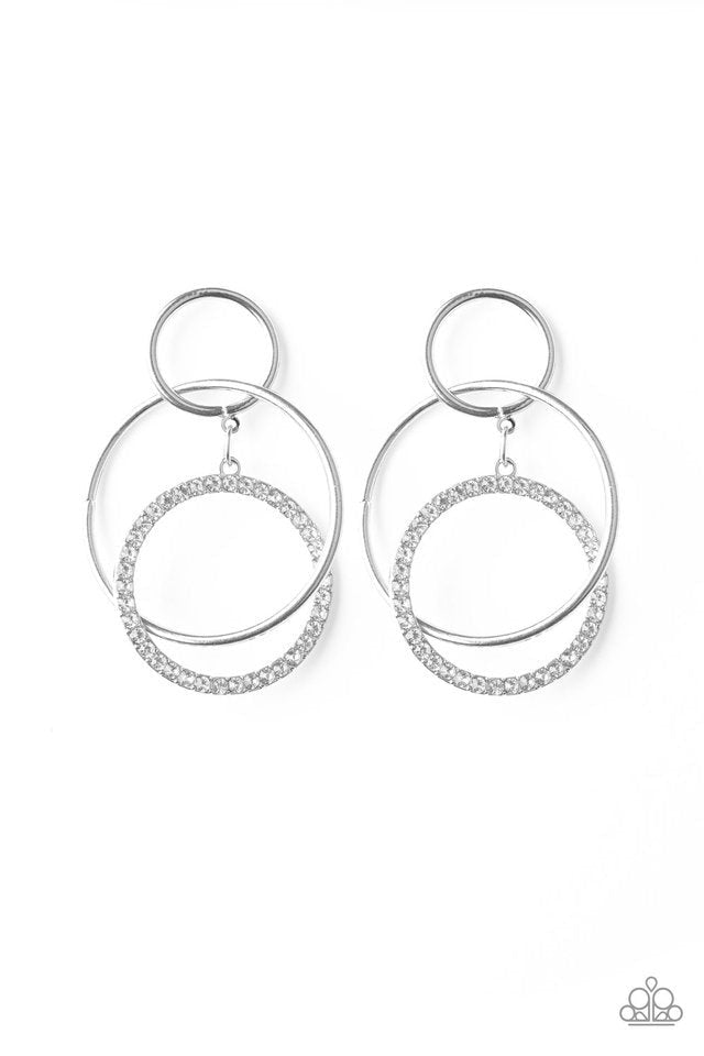 Paparazzi Metro Bliss - White Earrings - Pusher P