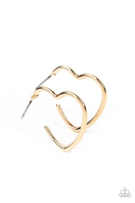 Paparazzi Burnished Beau - Gold Earrings -Paparazzi Jewelry Images