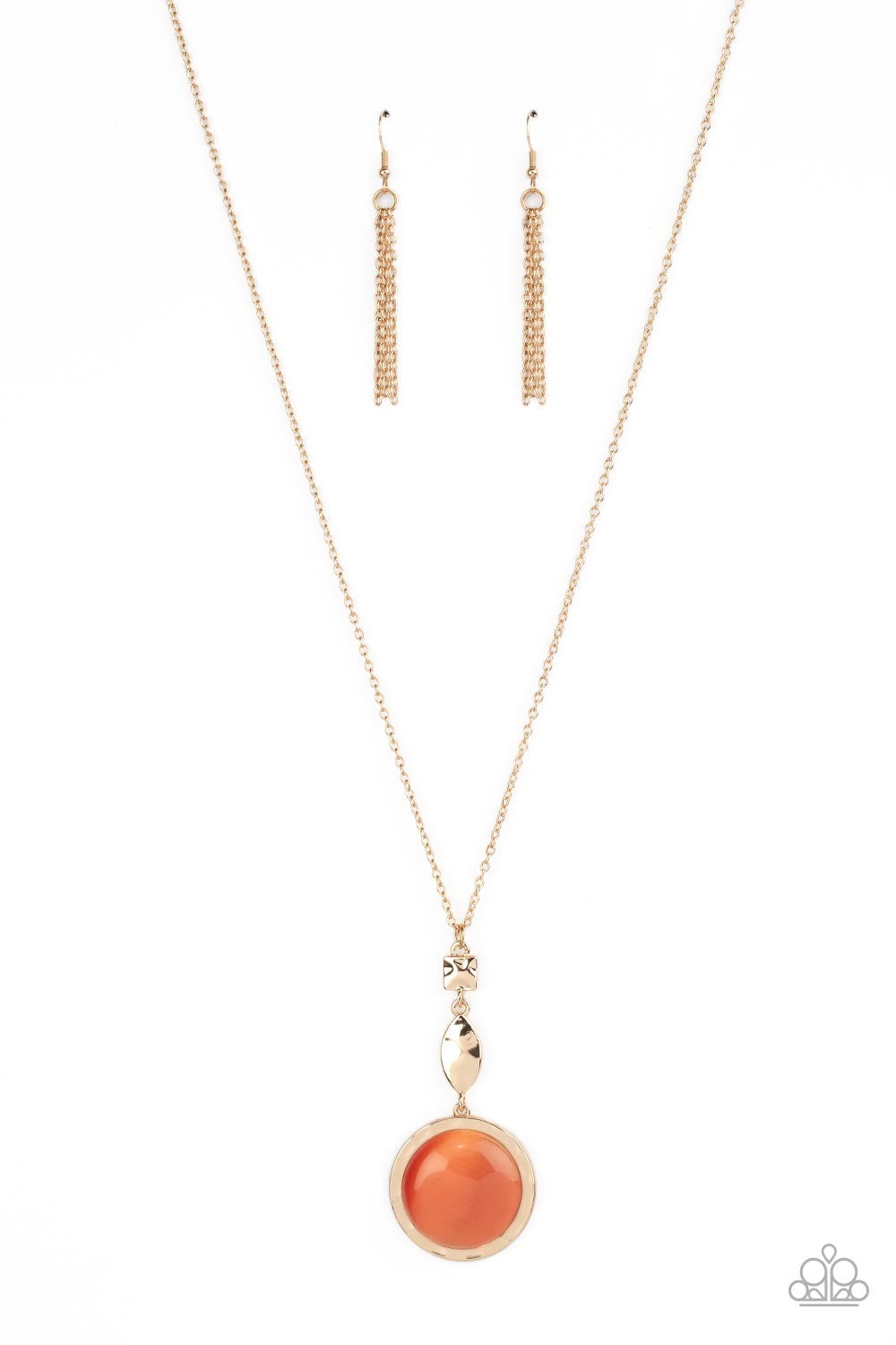 2pc set: Magic Carpet Cruise - Orange Necklace & Magically Magnificent - Orange Earrings