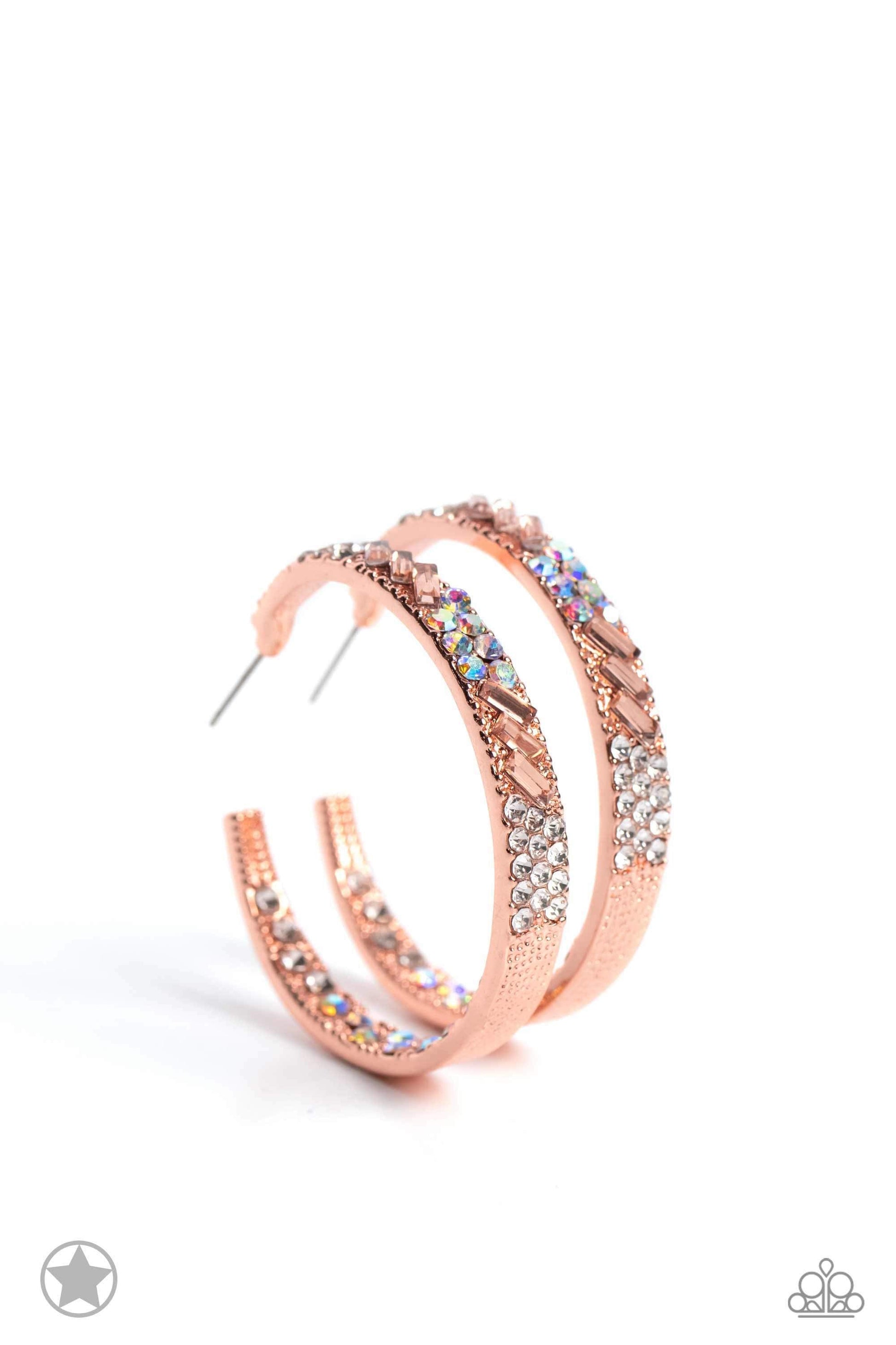 Paparazzi Glitzy By Association - Copper Earring - Limited Edition Paparazzi Jewelry Images