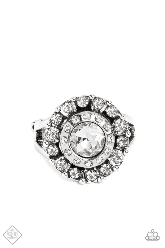 Paparazzi Twinkling Trance - White Ring- Fashion Fix January 2023-Paparazzi Jewelry Images