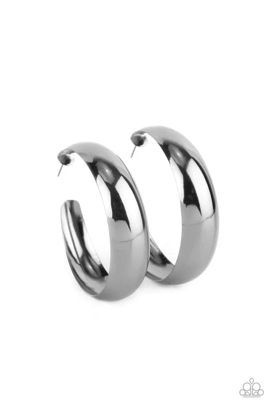 Flat Out Flawless - Black Hoop Earring