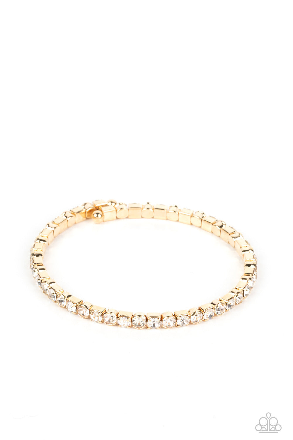 Paparazzi Rhinestone Spell - Gold Bracelet -Paparazzi Jewelry Bracelet