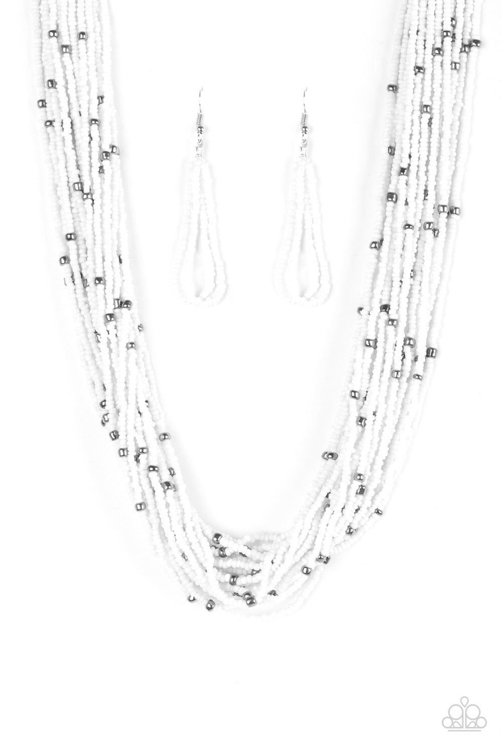 Paparazzi Summer Samba - White Necklace -Paparazzi Jewelry Images