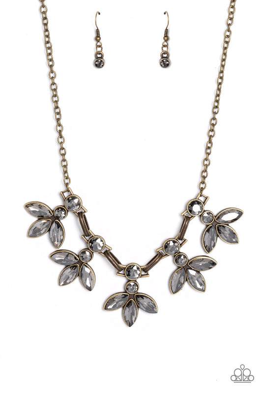Paparazzi Dauntlessly Debonair - Brass Necklace- Paparazzi Jewelry 2023 Empower Me Pink Exclusive