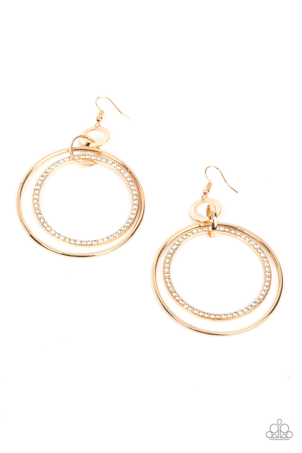 Paparazzi Haute Hysteria - Gold Earrings -Paparazzi Jewelry Image