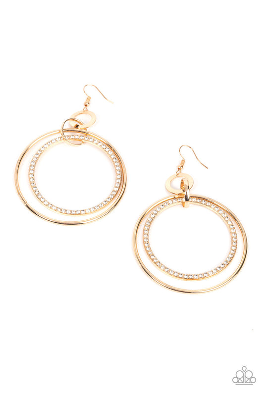 Paparazzi Haute Hysteria - Gold Earrings -Paparazzi Jewelry Image