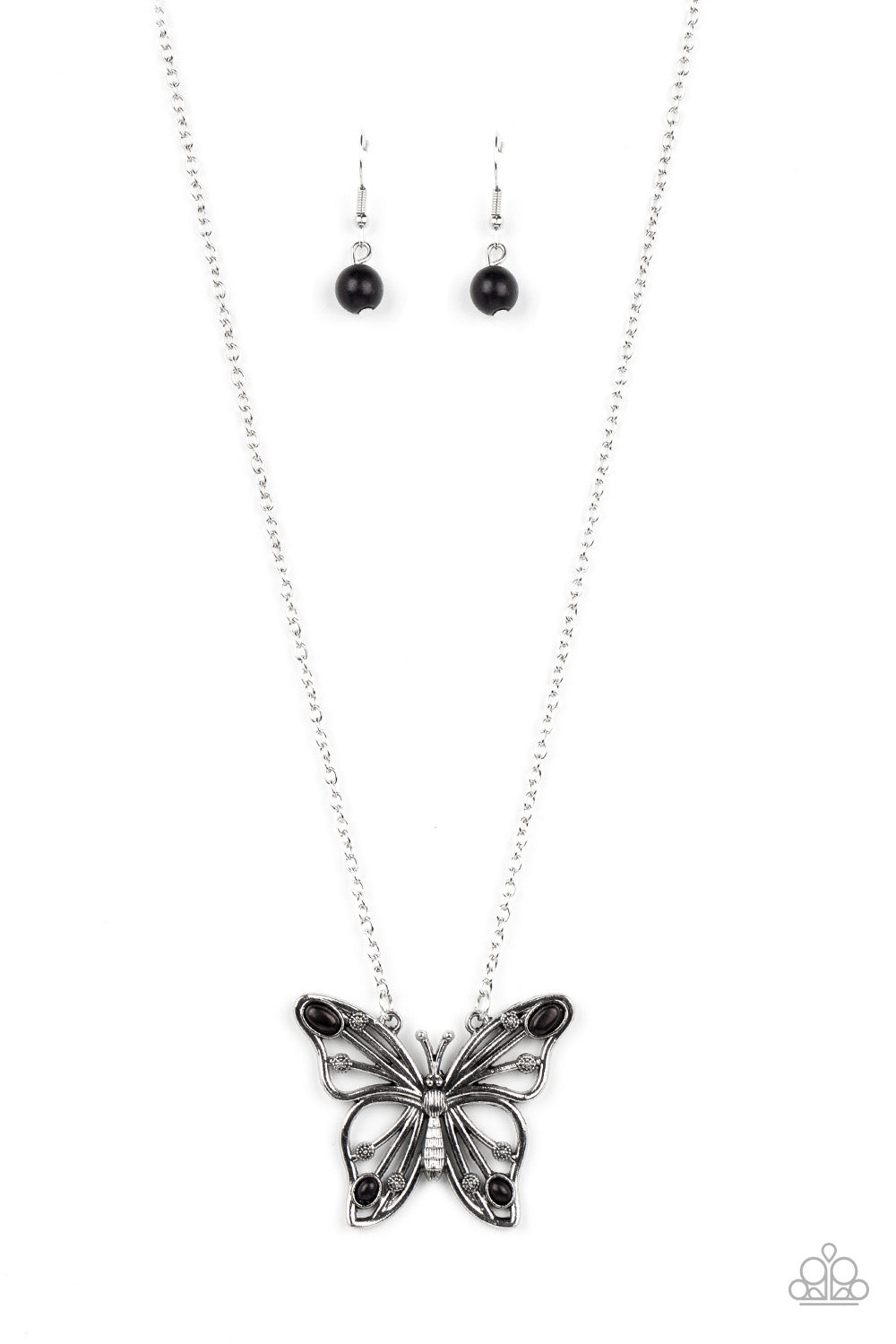 Paparazzi Badlands Butterfly - Black Necklace - Pusher P