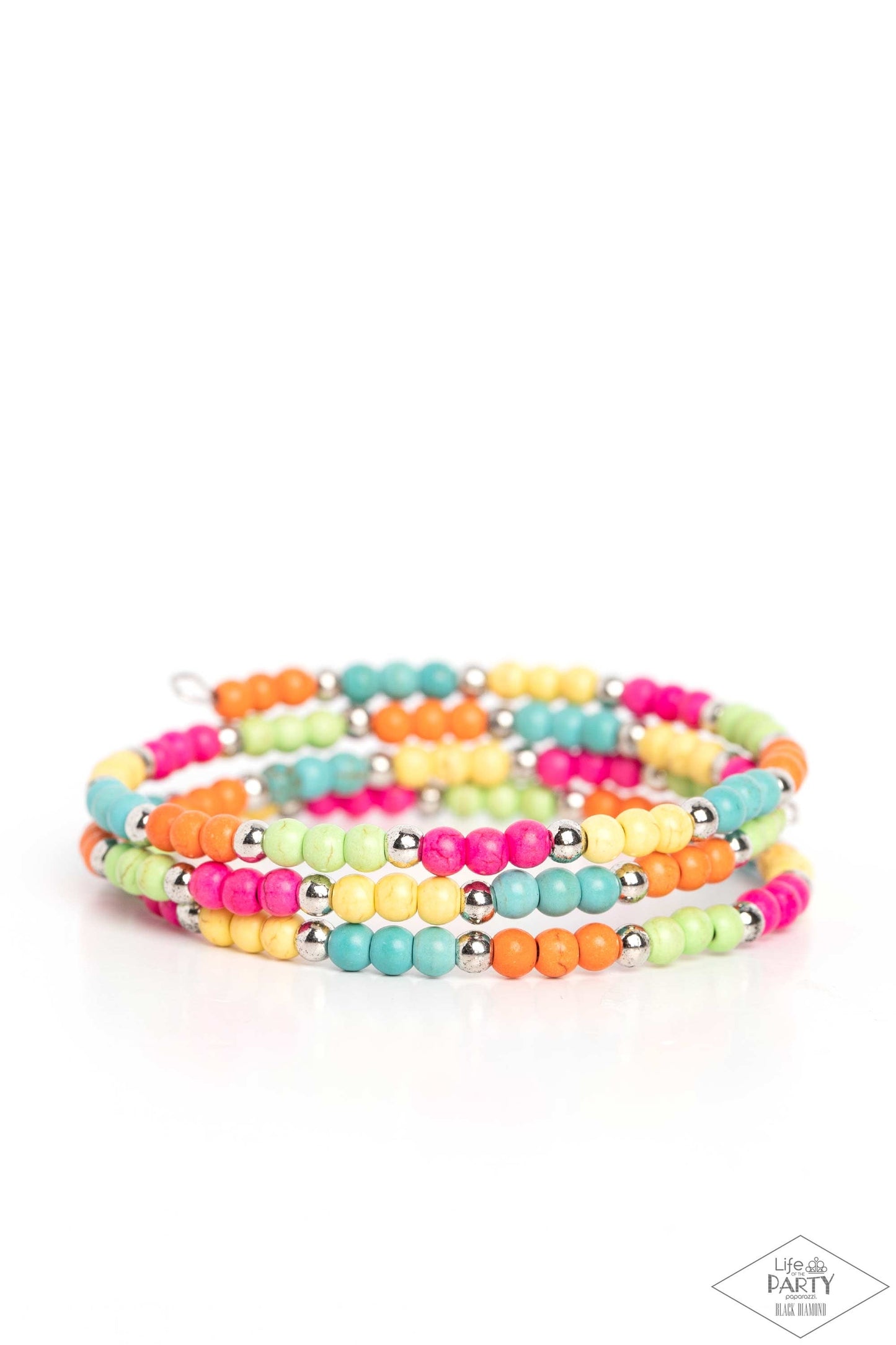 Stone Paradise - Colorful Bracelets - Black Diamond Life of the Party Paparazzi jewelry image