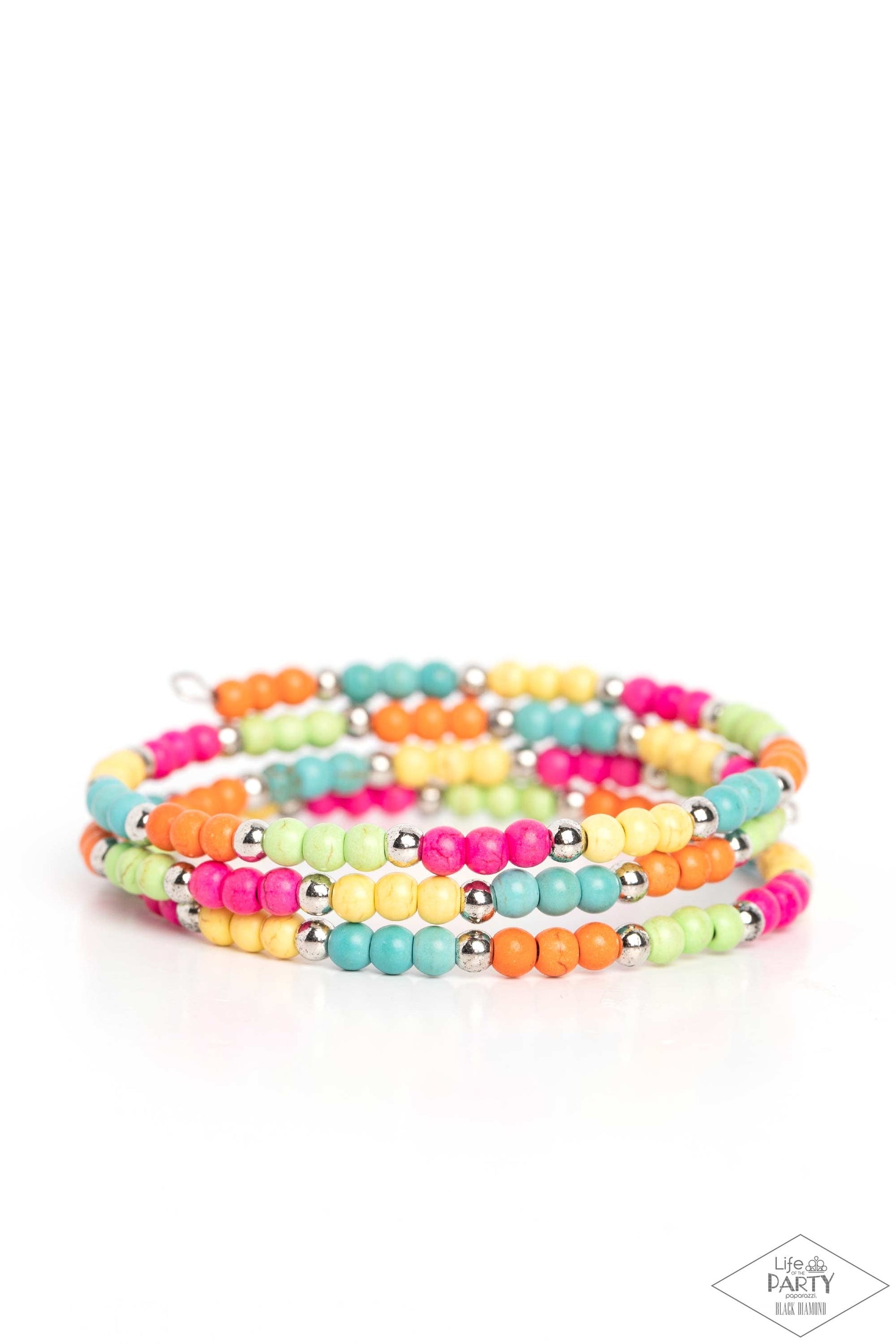 Stone Paradise - Colorful Bracelets - Black Diamond Life of the Party Paparazzi jewelry image