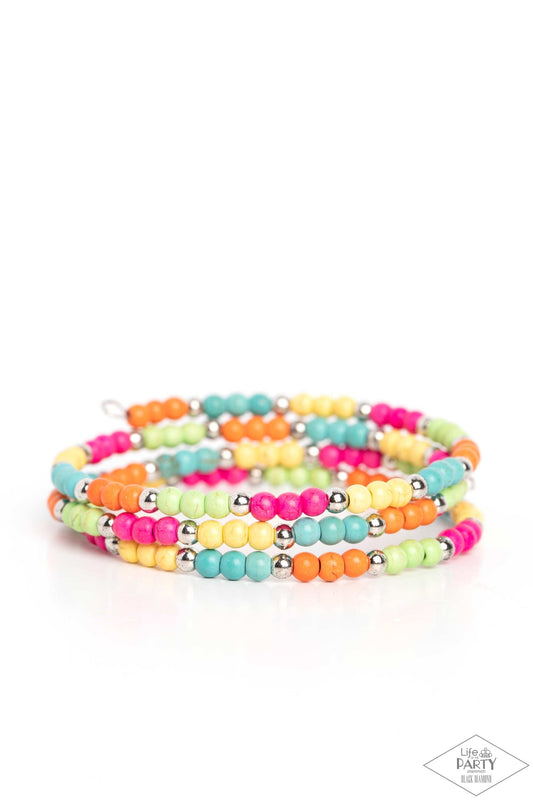 Stone Paradise - Colorful Bracelets - Black Diamond Life of the Party Paparazzi jewelry image