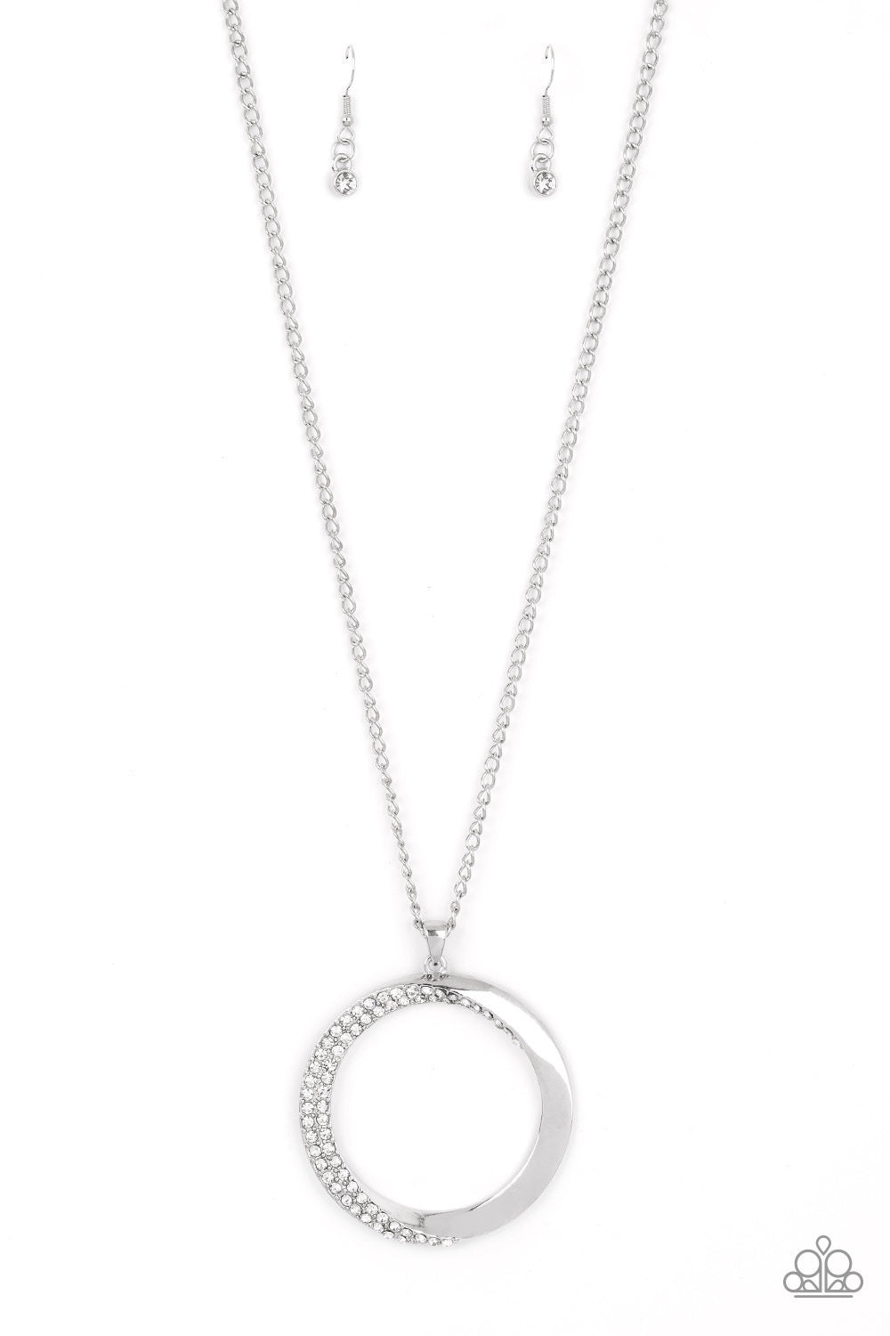 2pc set: Encrusted Elegance - White Necklace & Artistically Adorned - White Bracelet