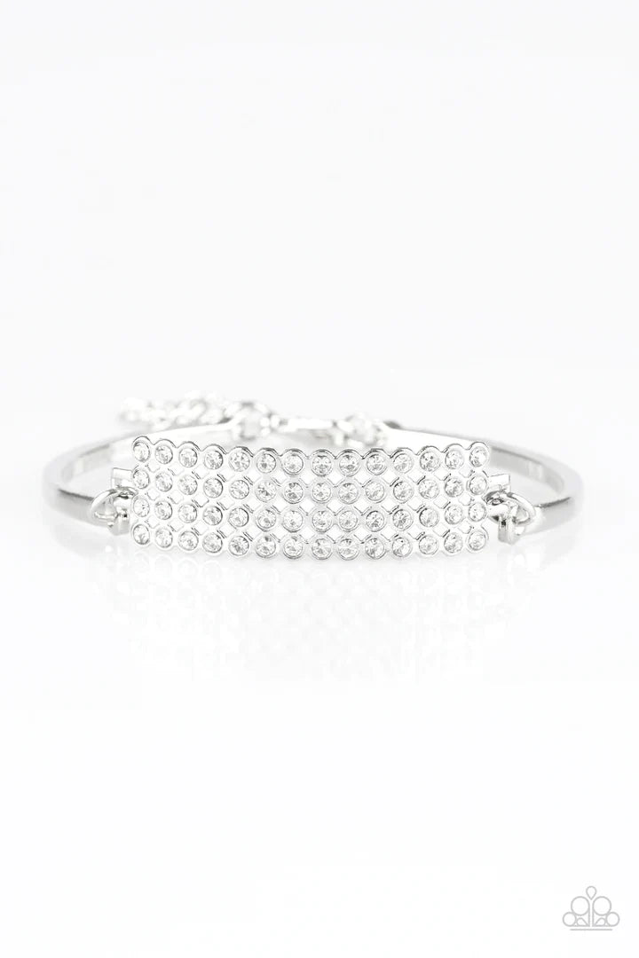 Cute Bracelets - Paparazzi Top-Class Class - White Bracelet Paparazzi jewelry image